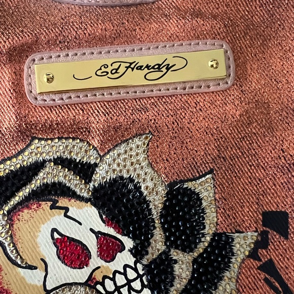 Ed Hardy Copper and Black Skull Bag - Picture 2 of 8
